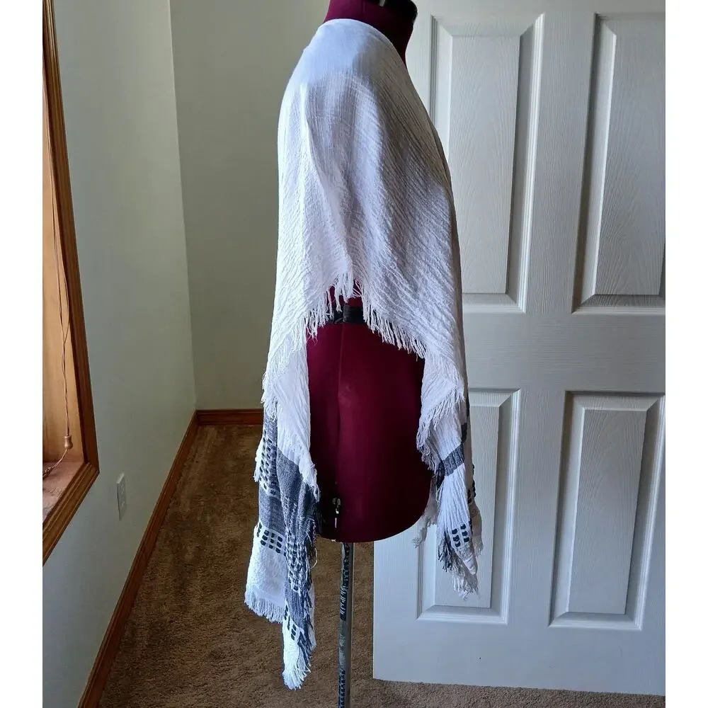 Echo Lightweight Gauze Caftan Shawl OSFA rayon cotton woven poncho scarf wrap